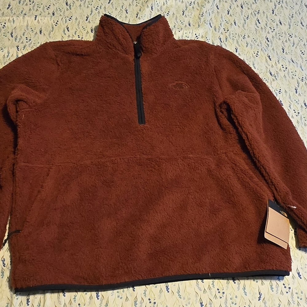 The North Face Men's Zip-Up Sweater in Rust
